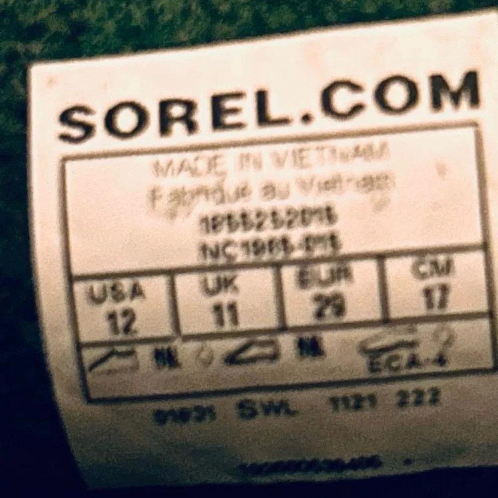 Sorel Cub Kids Snow Boots Size 12 Black Waterproof Insulated Warm Winter like nw